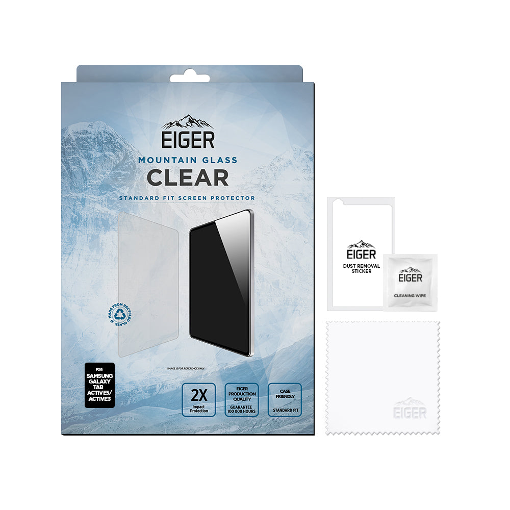 Eiger Mountain Glass CLEAR Tablet Screen Protector GRS for Samsung Galaxy Tab Active3 / Active5