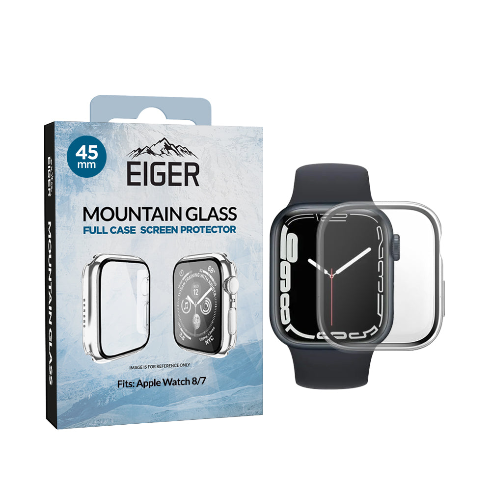Eiger Mountain Glass Full Case for Apple Watch 9 / 8 / 7 45mm in Clear