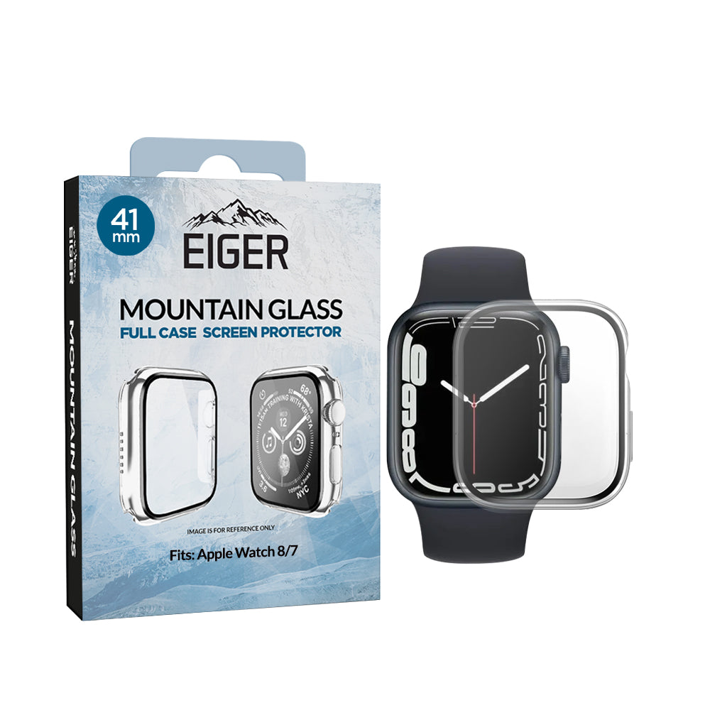 Eiger Mountain Glass Full Case for Apple Watch 9 / 8 / 7 41mm in Clear