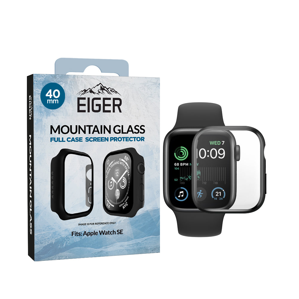 Eiger Mountain Glass Full Case for Apple Watch SE 40mm in Black