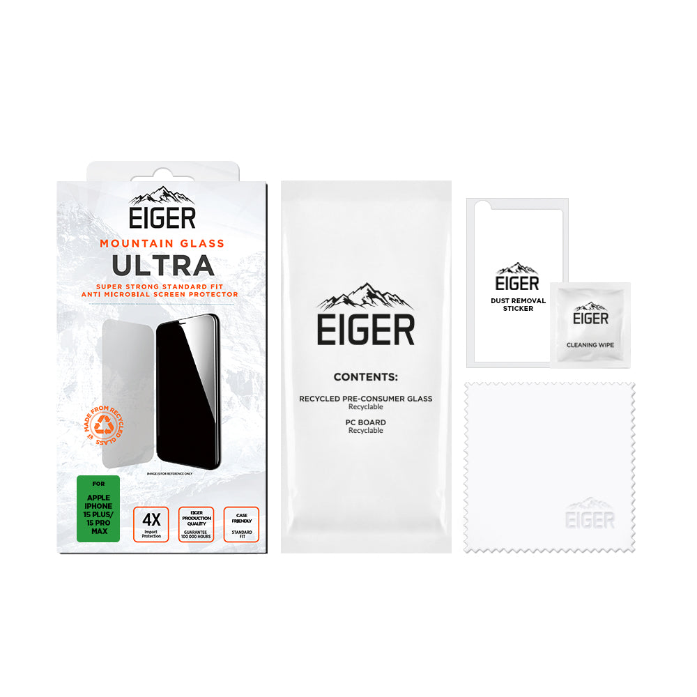 Eiger Mountain Glass Ultra Screen Protector 2.5D for Apple iPhone 15 Plus / 15 Pro Max