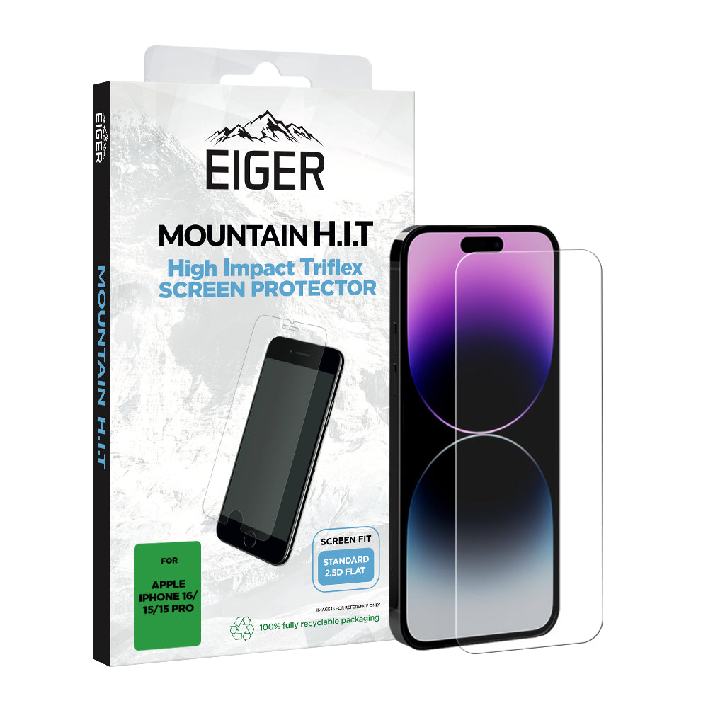 Eiger Mountain H.I.T Screen Protector for Apple iPhone 16/15/15 Pro