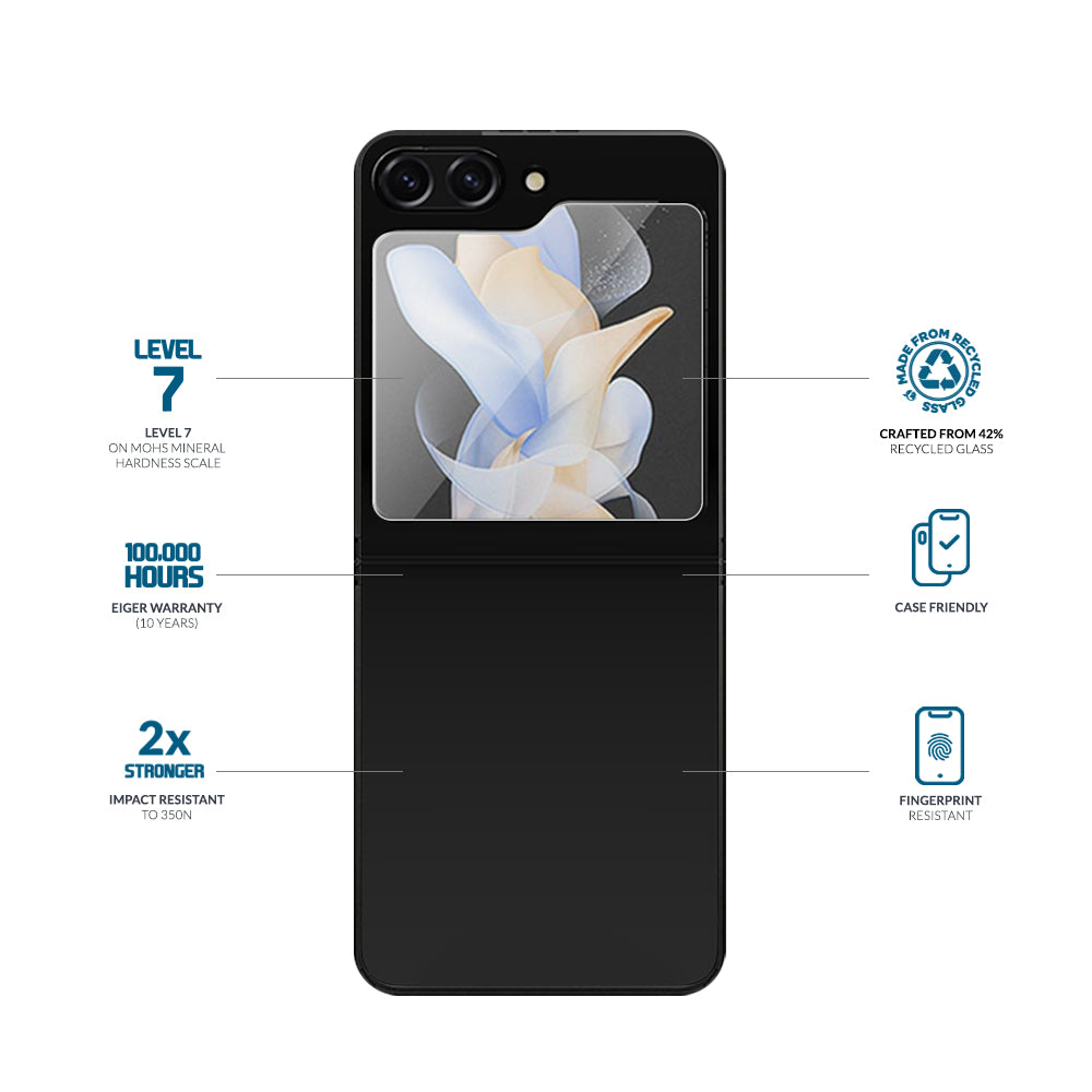 Eiger Mountain Glass CLEAR Screen Protector for Samsung Galaxy Z Flip6 / Z Flip5