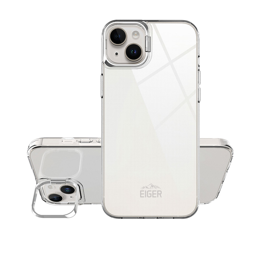Eiger Grip Stand Case for Apple iPhone 15 Plus in Clear