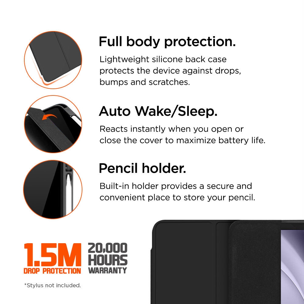 Eiger Storm 250m Stylus Case for Samsung Galaxy Tab A9 8.7 in Black in Retail Sleeve