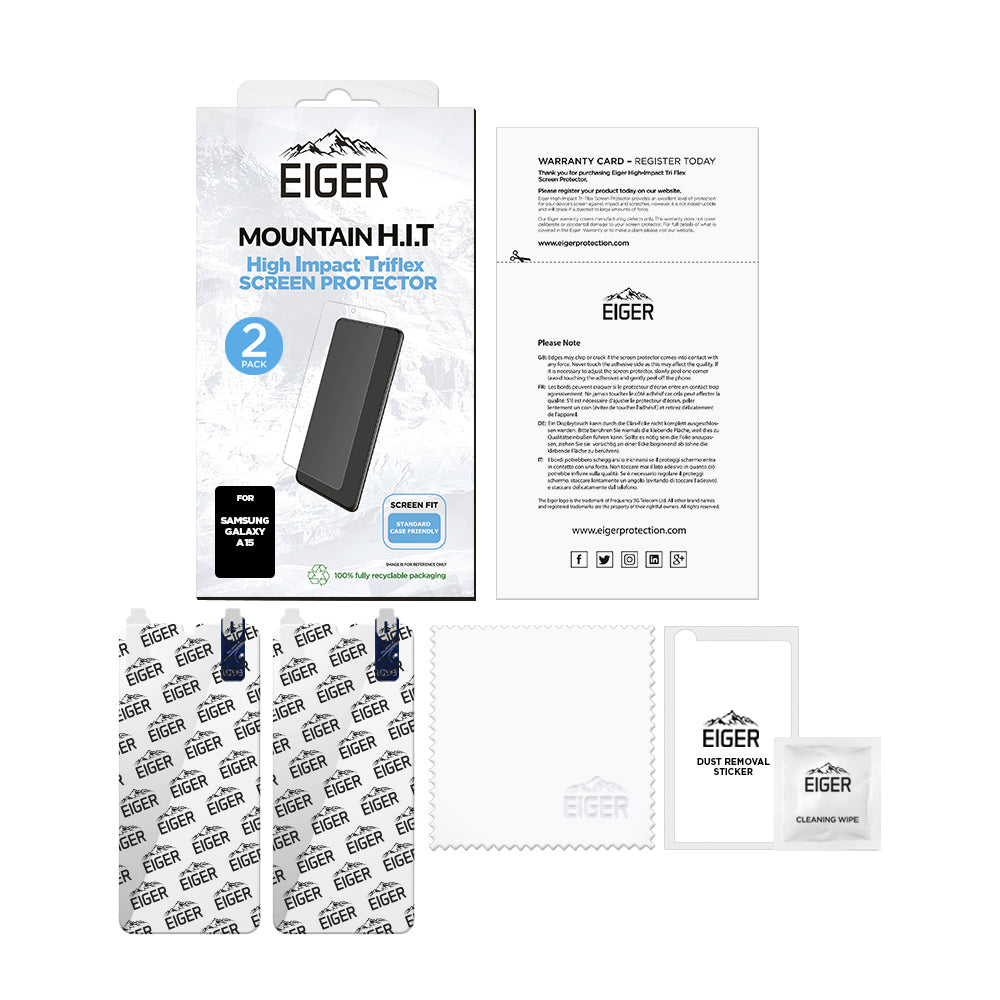Eiger Mountain H.I.T Screen Protector for Samsung A15
