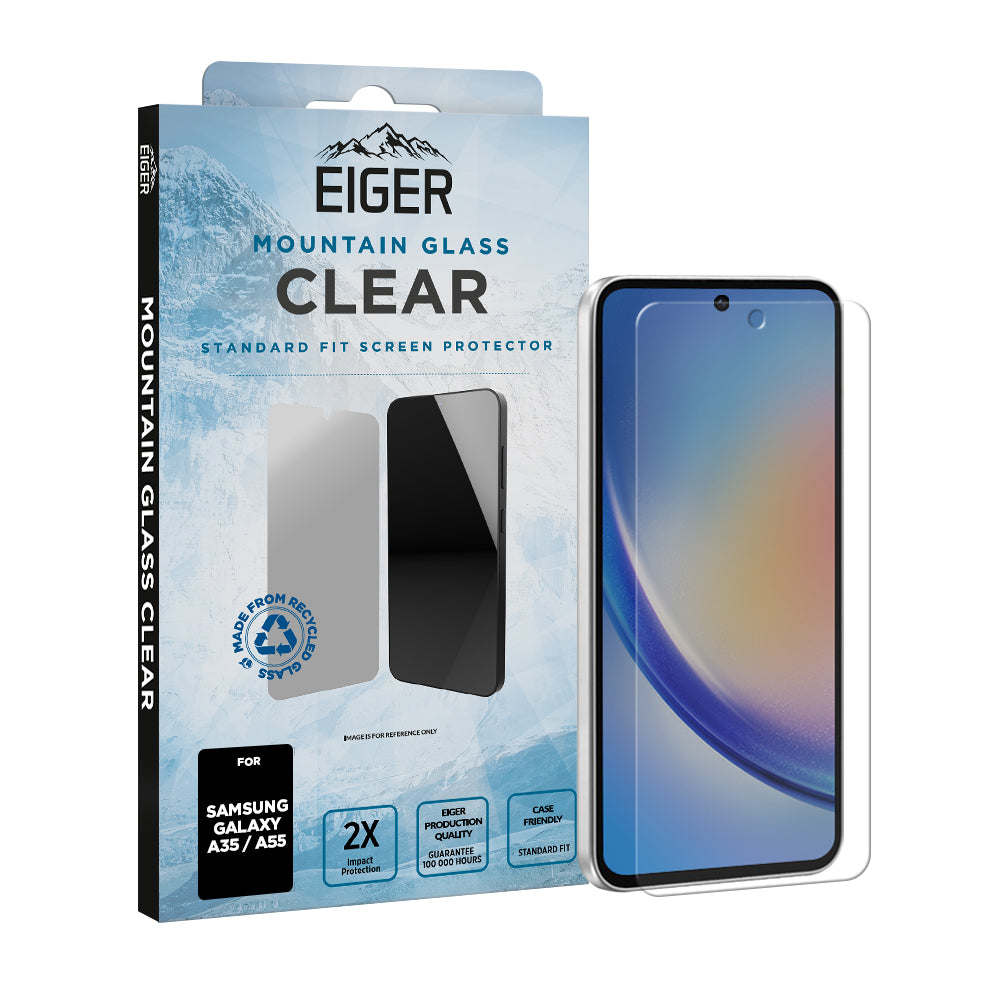 Eiger Mountain Glass CLEAR Screen Protector for Samsung A35 / A55