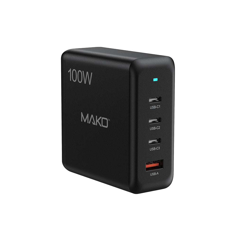 Mako 100W GaN2 UK Mains Charger for USB-C x3/USB-A x1