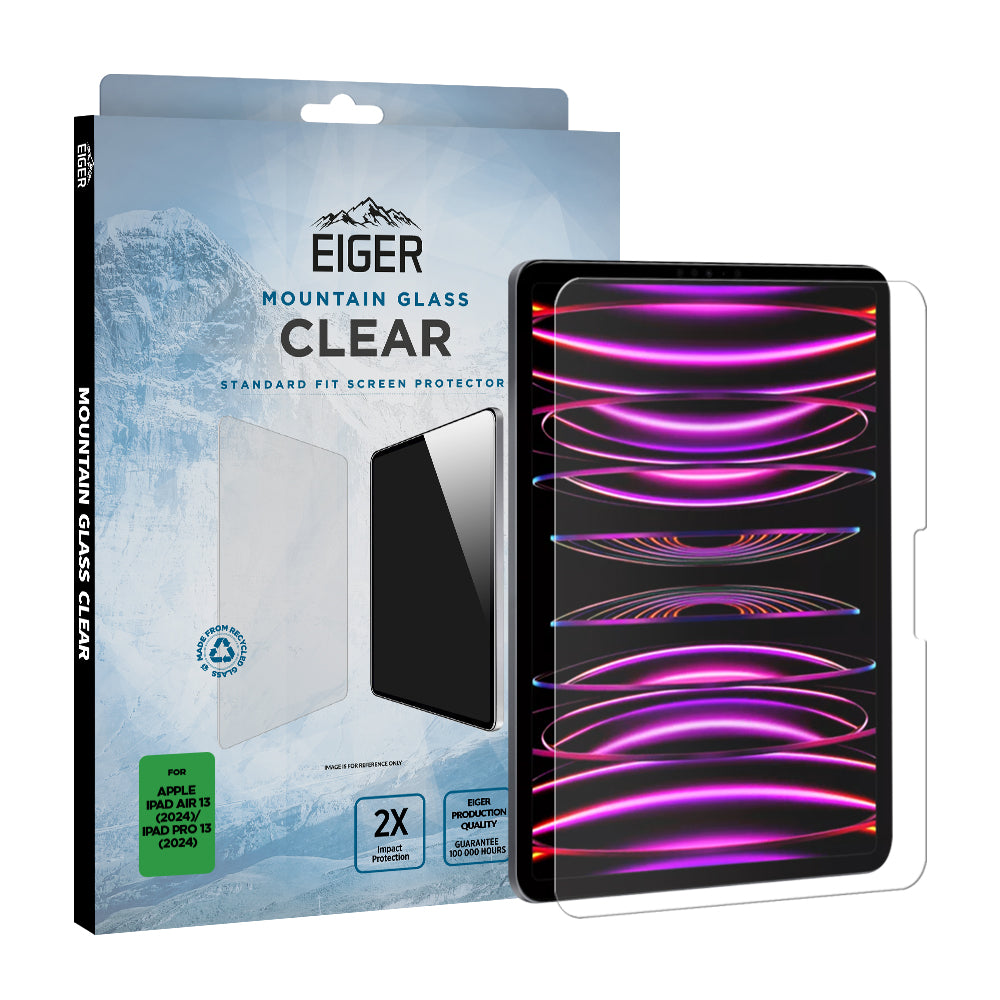 Eiger Mountain Glass CLEAR Tablet Screen Protector for iPad Air 13 (2024) / iPad Pro 13 (2024)