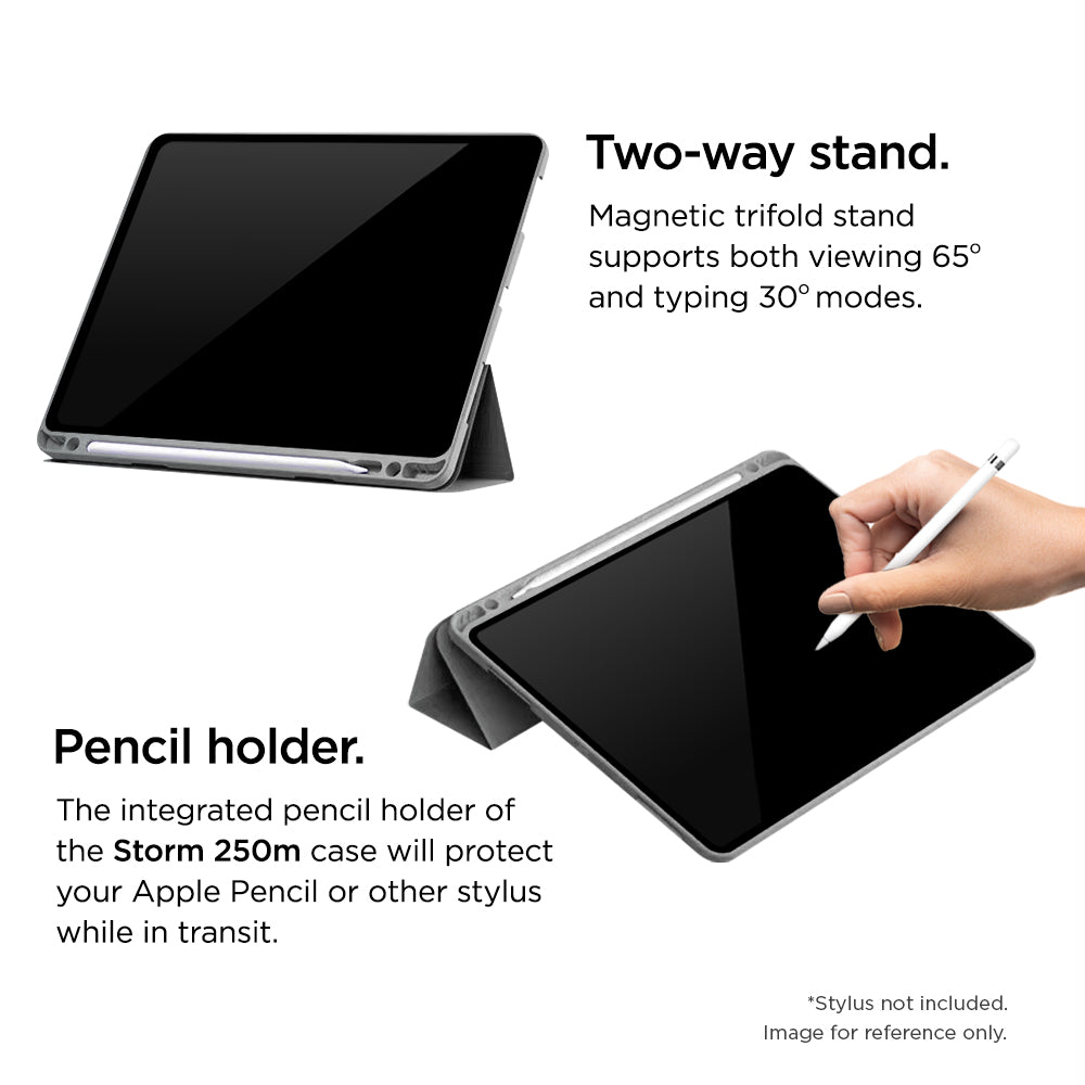 Eiger Storm 250m Stylus Case for Apple iPad Pro 11 (2024) in Light Grey