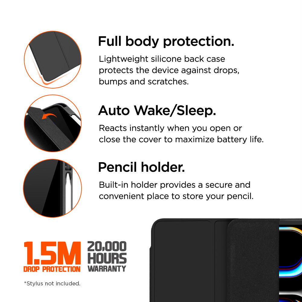 Eiger Storm 250m Stylus Case for iPad Pro 13 (2025) / (2024) in Black