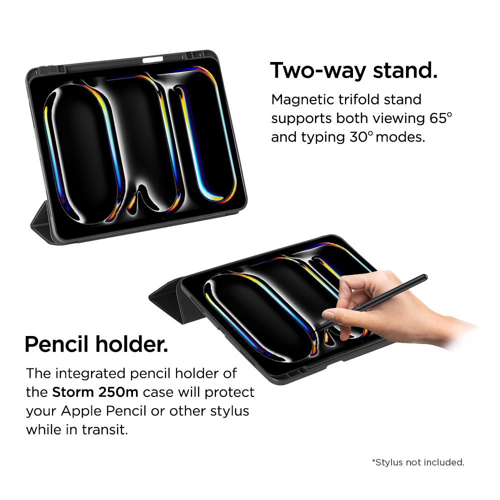 Eiger Storm 250m Stylus Case for iPad Pro 13 (2025) / (2024) in Black