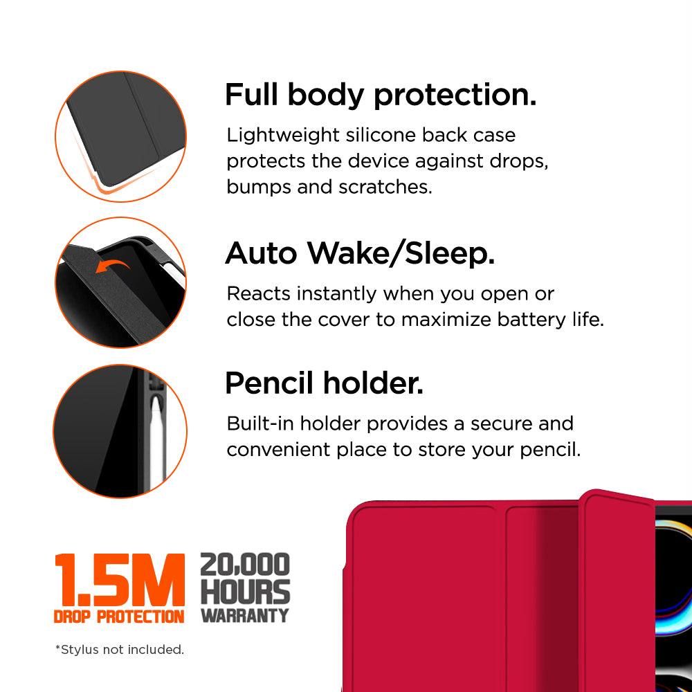 Eiger Storm 250m Stylus Case for iPad Pro 11 (2025) / (2024) Retail Sleeve in Red