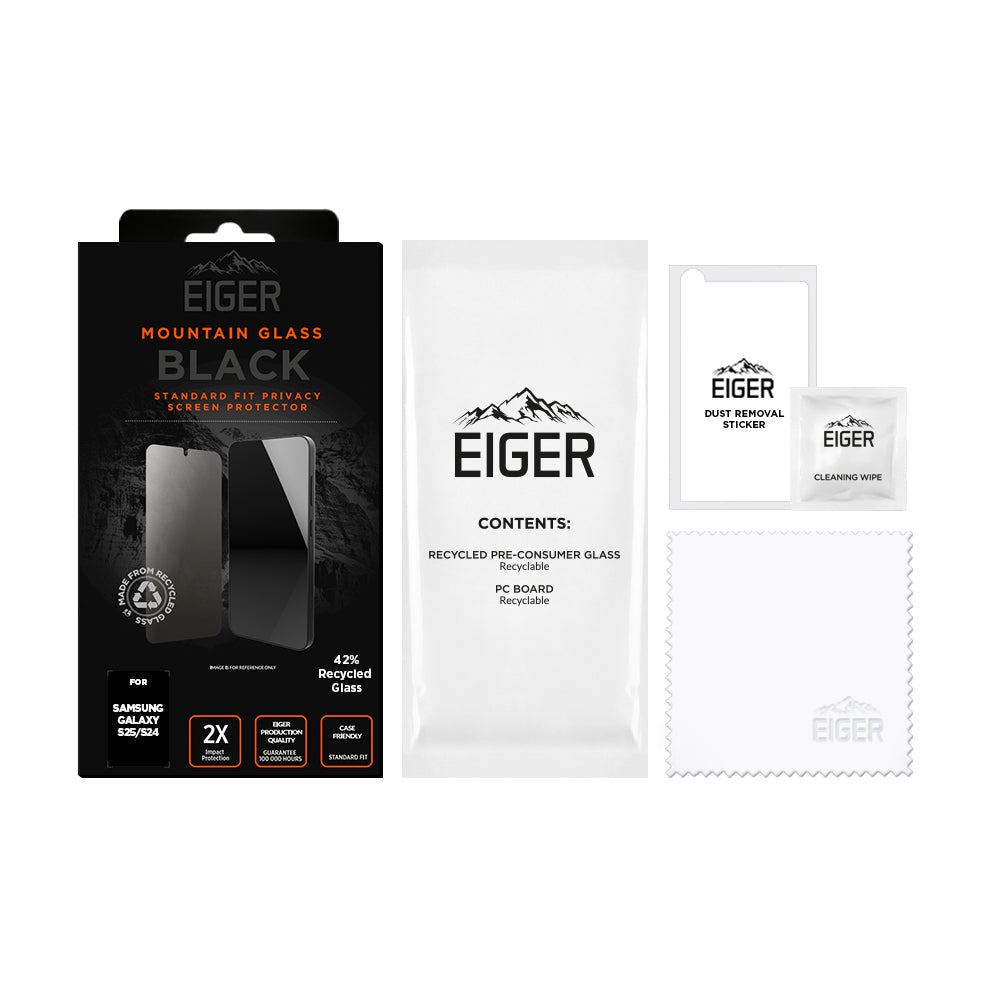 Eiger Mountain Black Privacy Screen Protector for Samsung Galaxy S25/ S24