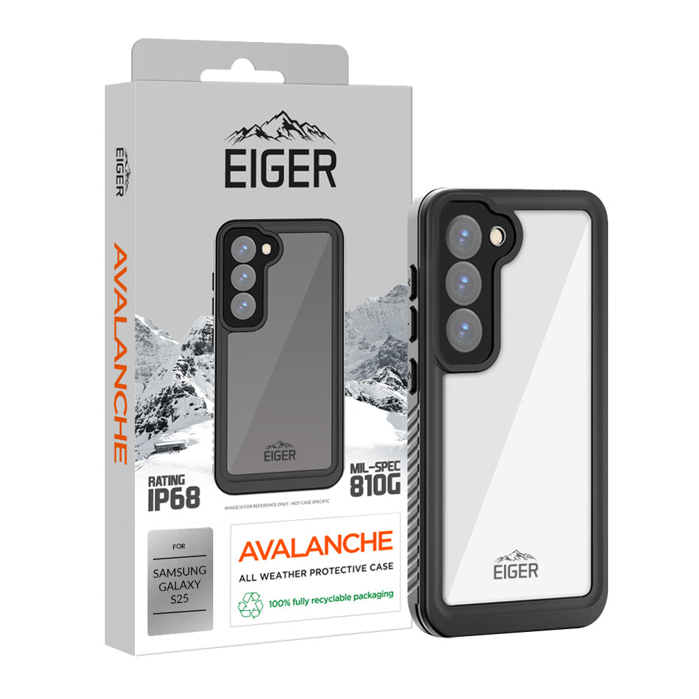 Eiger Avalanche Case & Screen Protector for Samsung Galaxy S25 in Black