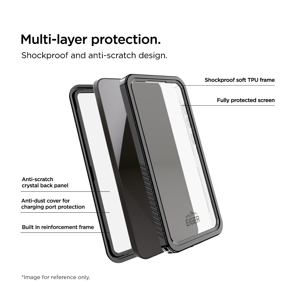Eiger Avalanche Case & Screen Protector for Samsung Galaxy S25 in Black