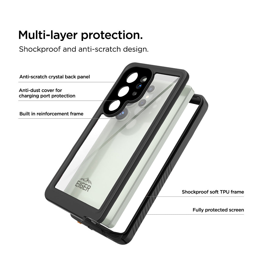 Eiger Avalanche Case & Screen Protector for Samsung Galaxy S25 Ultra in Black