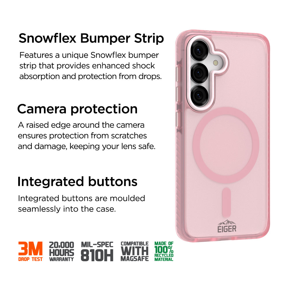 Eiger GRS Blizzard Magsafe Case for Samsung Galaxy S25 in Pink