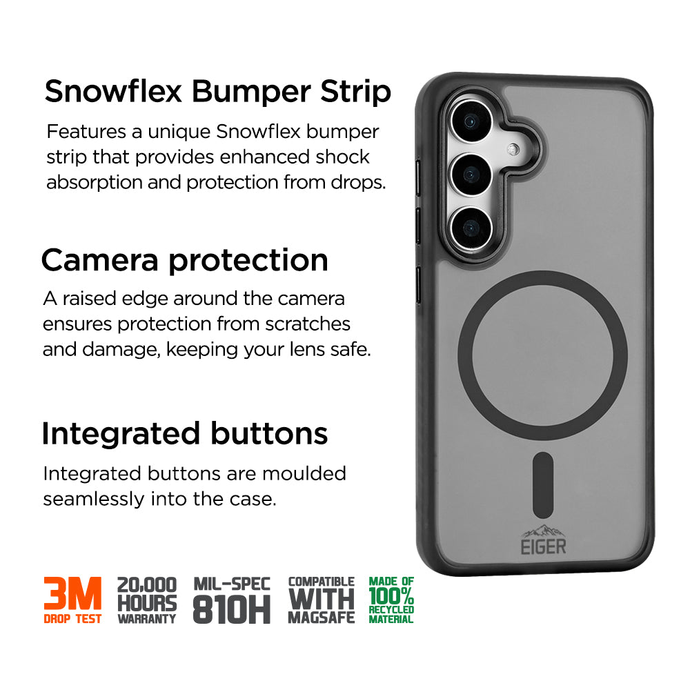Eiger GRS Blizzard Magsafe Case for Samsung Galaxy S25+ in Black