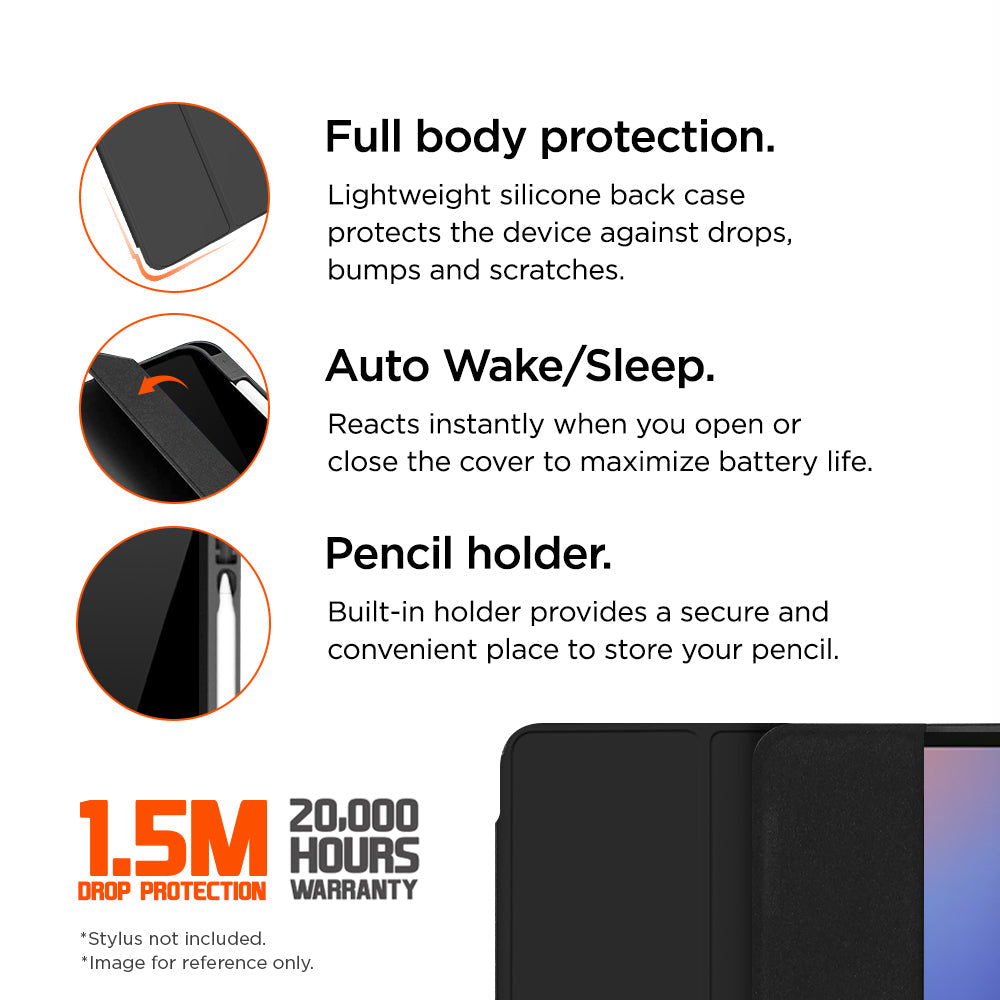 Eiger Storm 250m Stylus Case for Samsung Galaxy Tab S10 FE in Black in Retail Sleeve