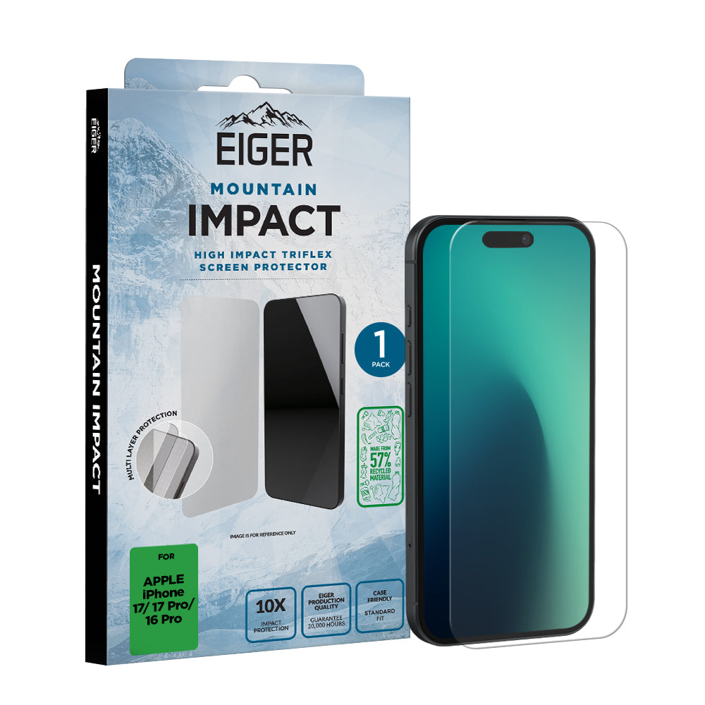 Eiger Mountain IMPACT Screen Protector GRS for Apple iPhone 17/ 17 Pro/ 16 Pro