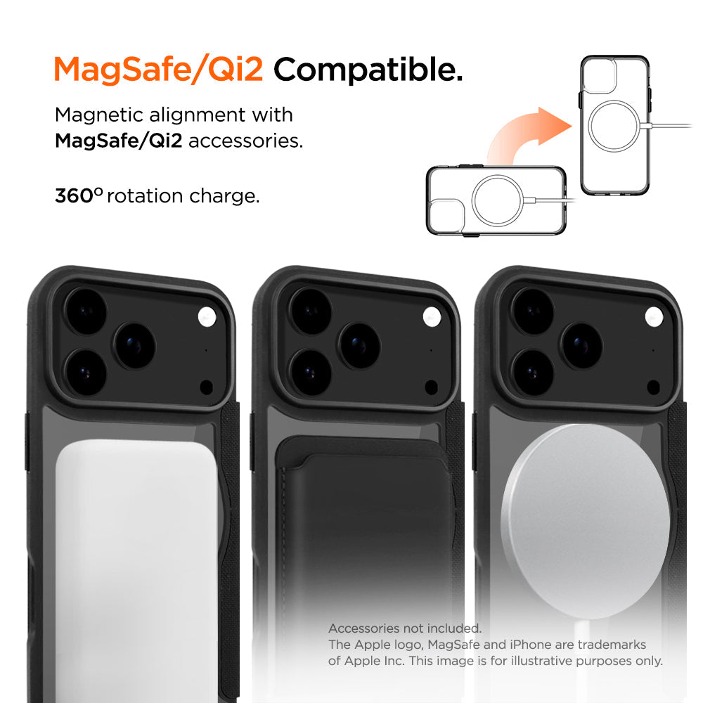 Eiger North Folio Magsafe Case for Apple iPhone 17 Pro in Black