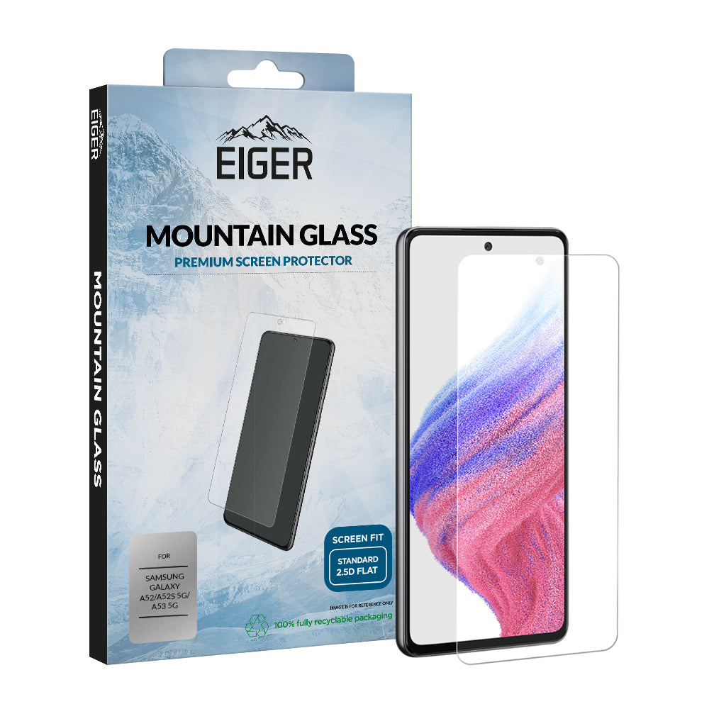 Eiger Mountain Glass CLEAR Screen Protector GRS 2.5D for Samsung Galaxy A52 / A52s 5G / A53 5G