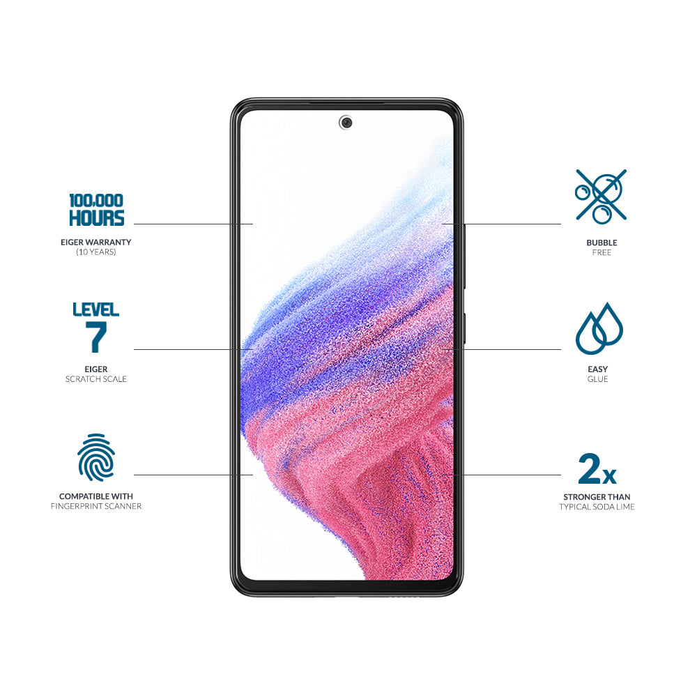 Eiger Mountain Glass CLEAR Screen Protector GRS 2.5D for Samsung Galaxy A52 / A52s 5G / A53 5G