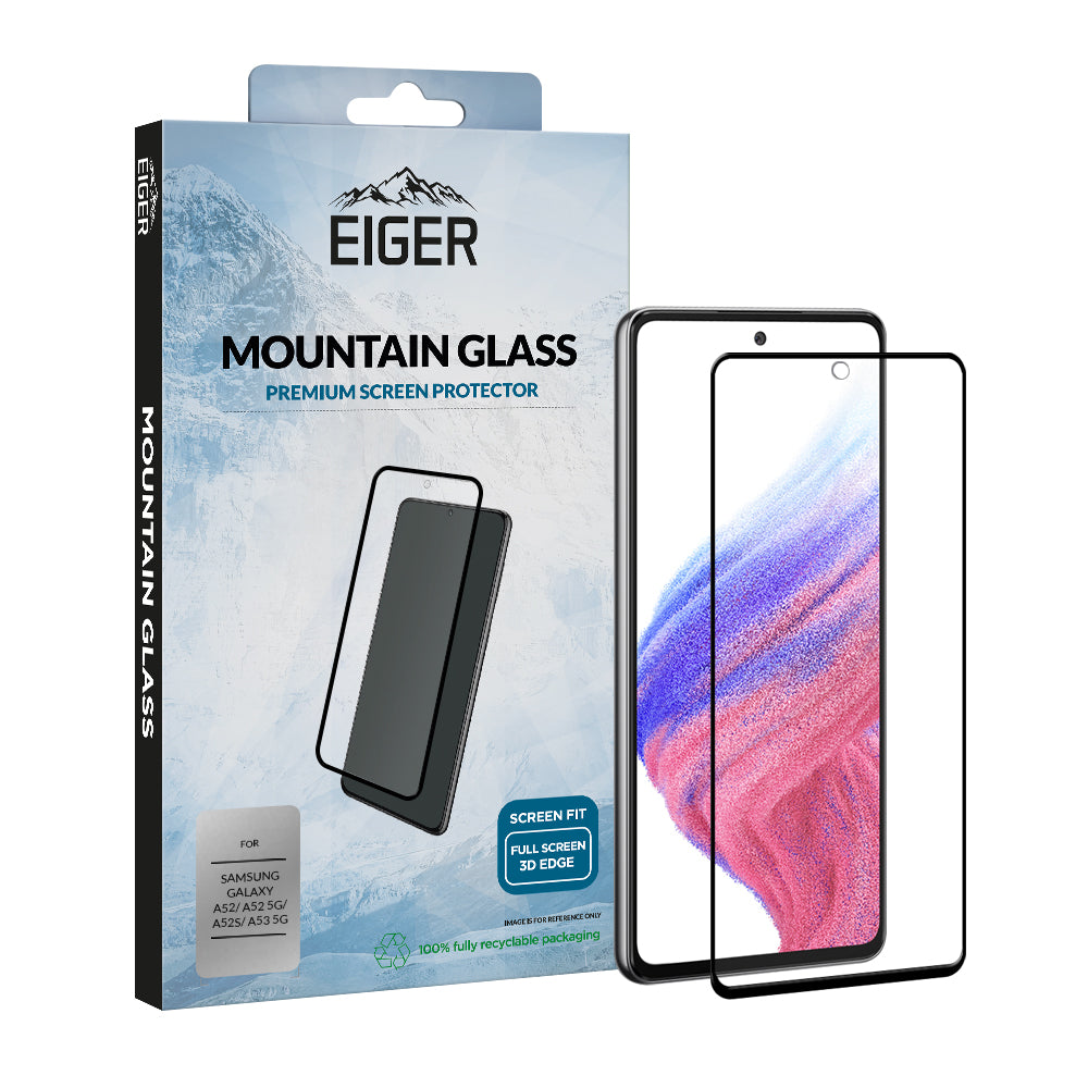 Eiger Mountain Glass CLEAR EDGE Screen Protector GRS for Samsung  A52 / A52 5G / A52s / A53 5G
