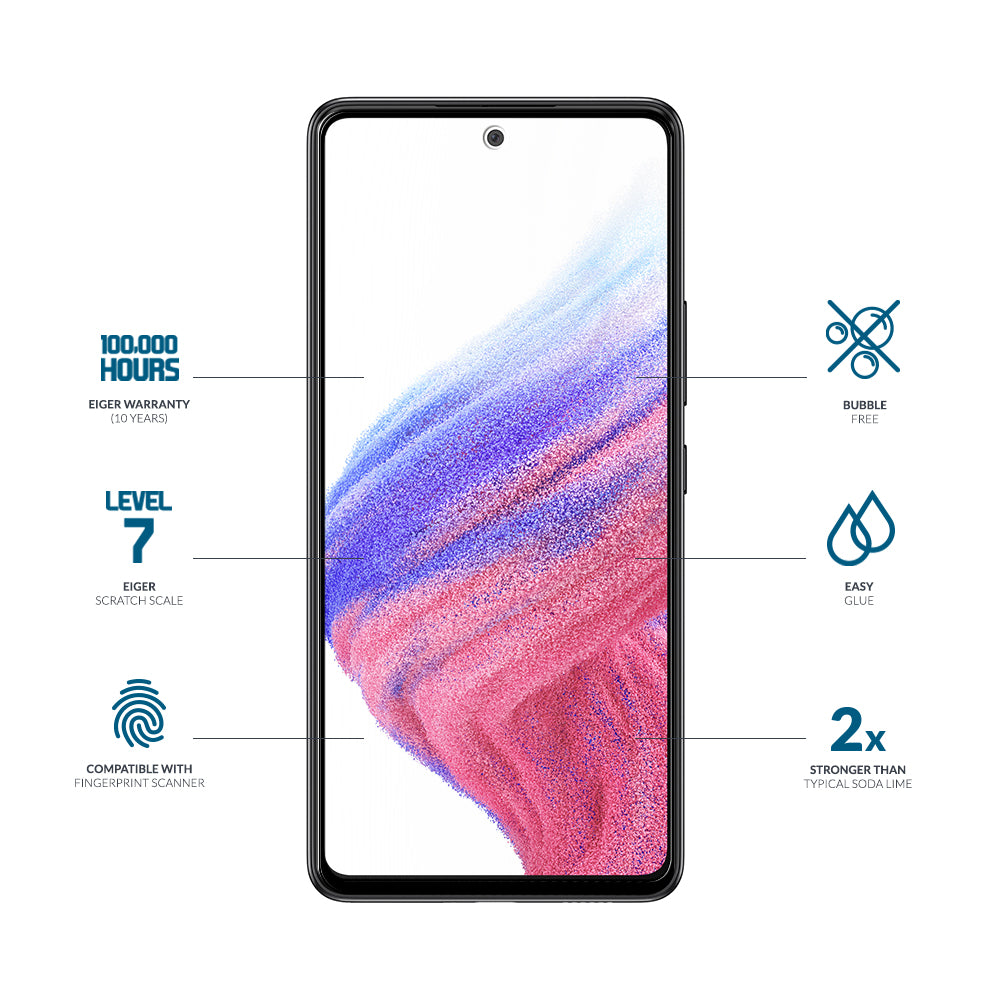 Eiger Mountain Glass CLEAR EDGE Screen Protector GRS for Samsung  A52 / A52 5G / A52s / A53 5G
