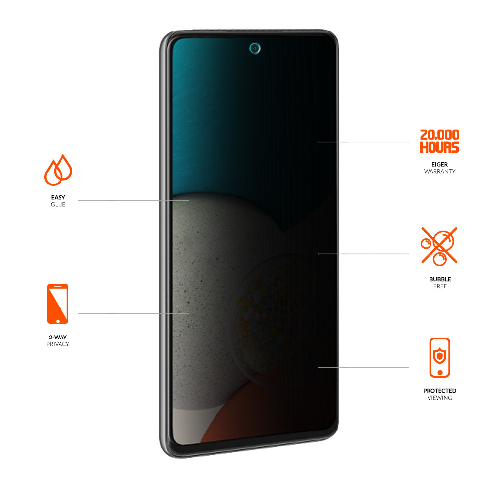 Eiger Mountain Black Privacy Screen Protector GRS for Samsung Galaxy A53 / A52 / A52s 5G