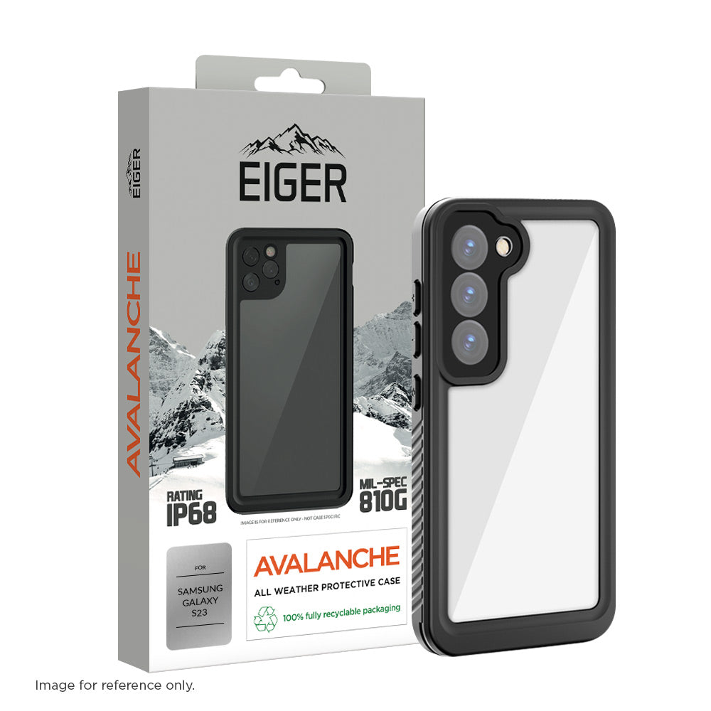 Eiger Avalanche Case for Samsung Galaxy S23 in Clear / Black