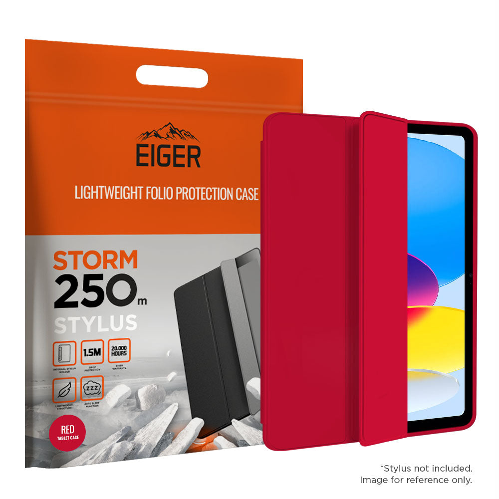 Eiger Storm 250m Stylus Case for Apple iPad 10.9 (10th Gen) in Red