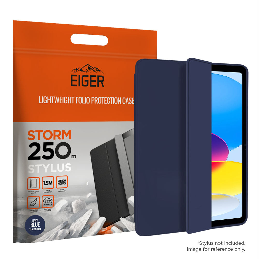 Eiger Storm 250m Stylus Case for Apple iPad 10.9 (10th Gen) in Navy Blue