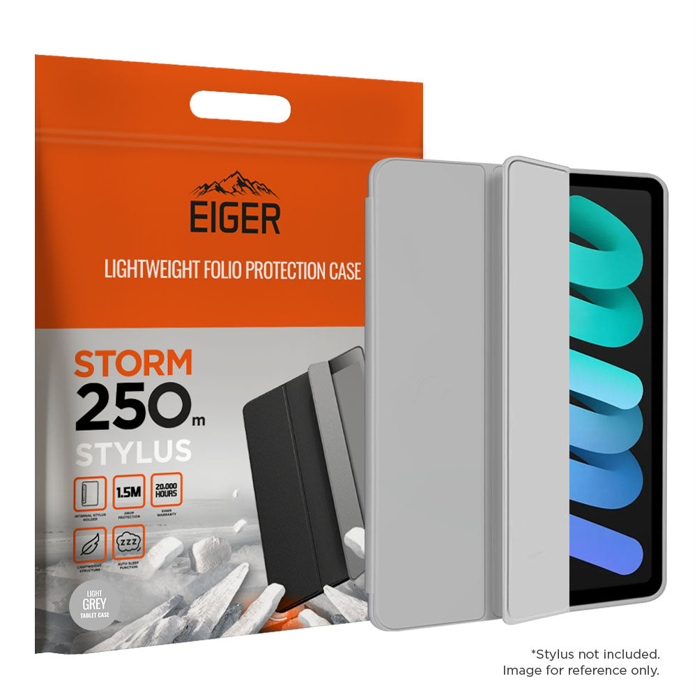 Eiger Storm 250m Stylus Case for Apple iPad Mini 6 (2021) in Light Grey