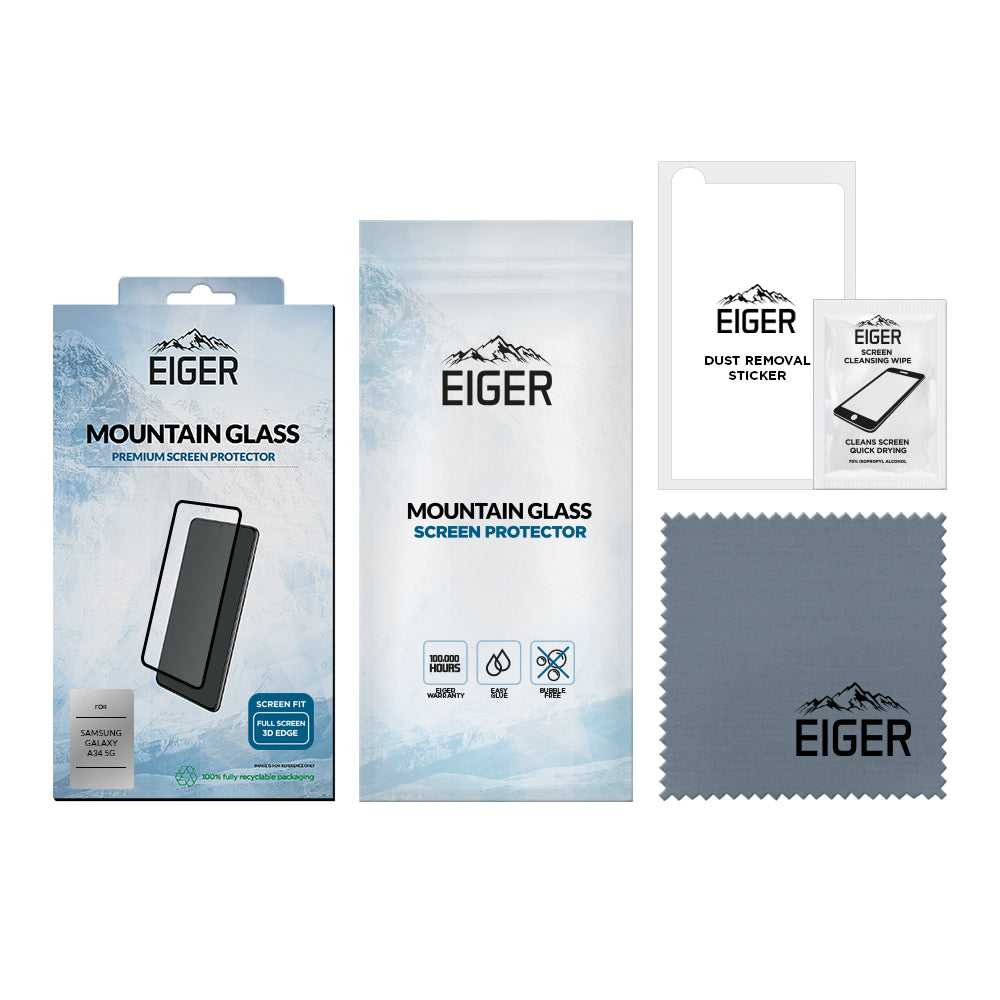 Eiger Mountain Glass CLEAR EDGE Screen Protector for Samsung A34 5G