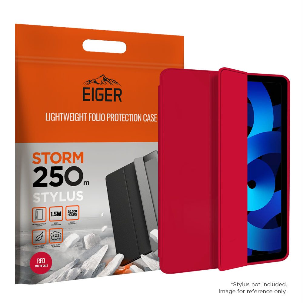 Eiger Storm 250m Stylus Case for Apple iPad Air (2022) in Red