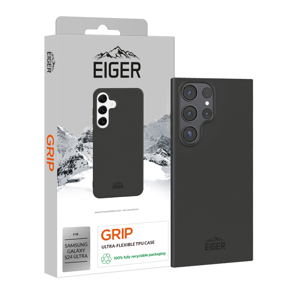 Eiger Grip Case For Samsung S24 Ultra in Black - Black / Retail Packaging