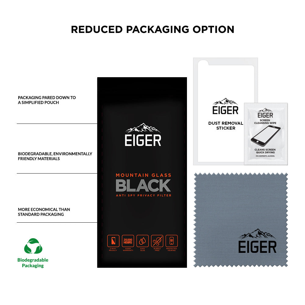 Eiger Mountain Glass Black Privacy 2.5D Screen Protector for Apple iPhone 12 / 12 Pro