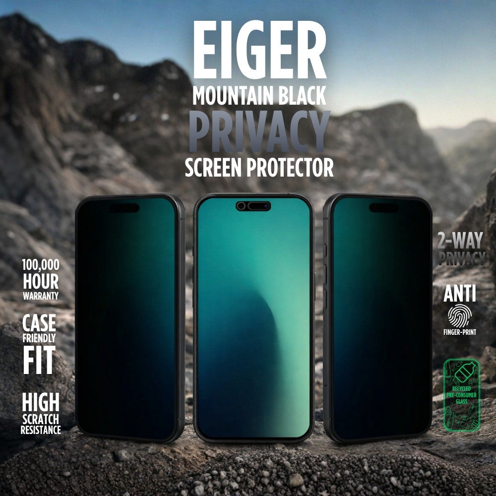 Eiger Mountain Glass Black Privacy Screen Protector