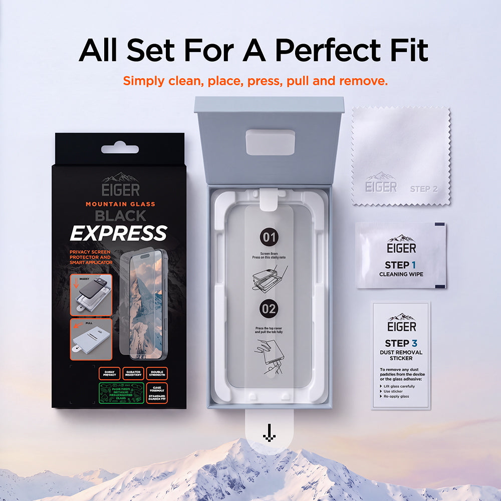 Eiger Mountain Glass Black EXPRESS Privacy Screen Protector