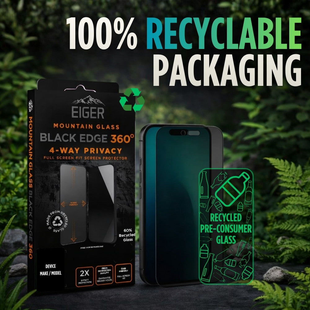 Eiger Mountain Glass Black Privacy EDGE 360 Screen Protector