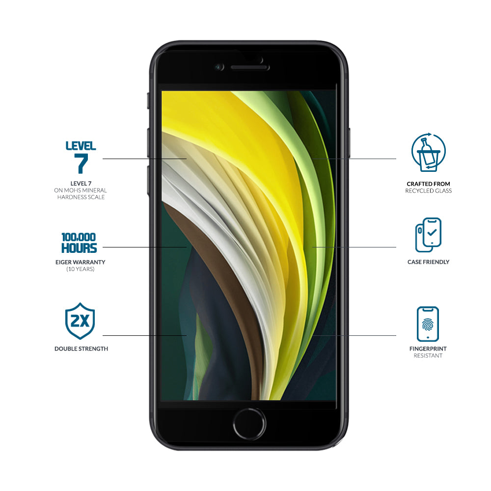 Eiger Mountain Glass CLEAR EDGE GRS Screen Protector for iPhone 7 / 8 / SE