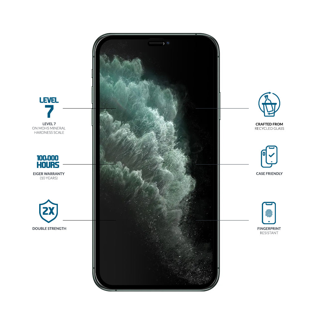 Eiger Mountain Glass CLEAR EDGE GRS Screen Protector GRS for Apple iPhone 11 Pro/ XS/ X