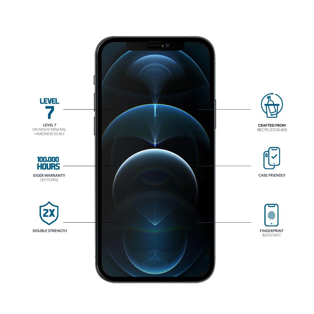 Eiger Mountain Glass CLEAR EDGE Screen Protector GRS for iPhone 12 / 12 Pro