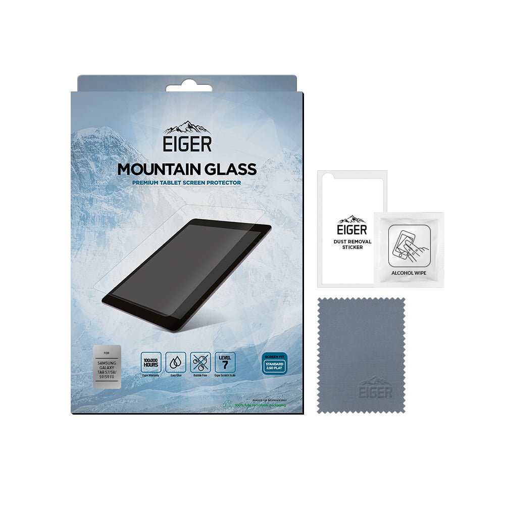 Eiger Mountain Glass CLEAR Tablet Screen Protector GRS for Samsung Galaxy Tab S11/ S10 Lite/ S10 FE/ S9 FE/ S9