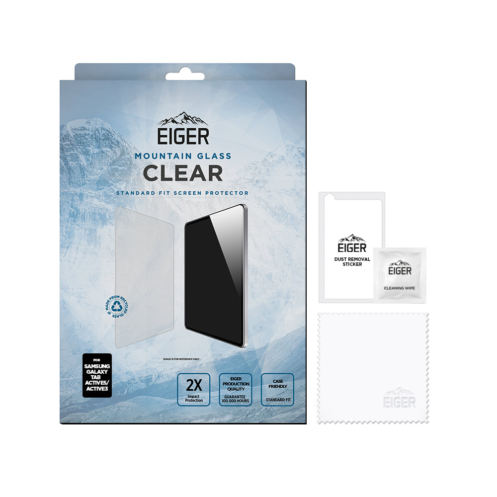 Eiger Mountain Glass CLEAR Tablet Screen Protector for Samsung Tab Active3 / Active5