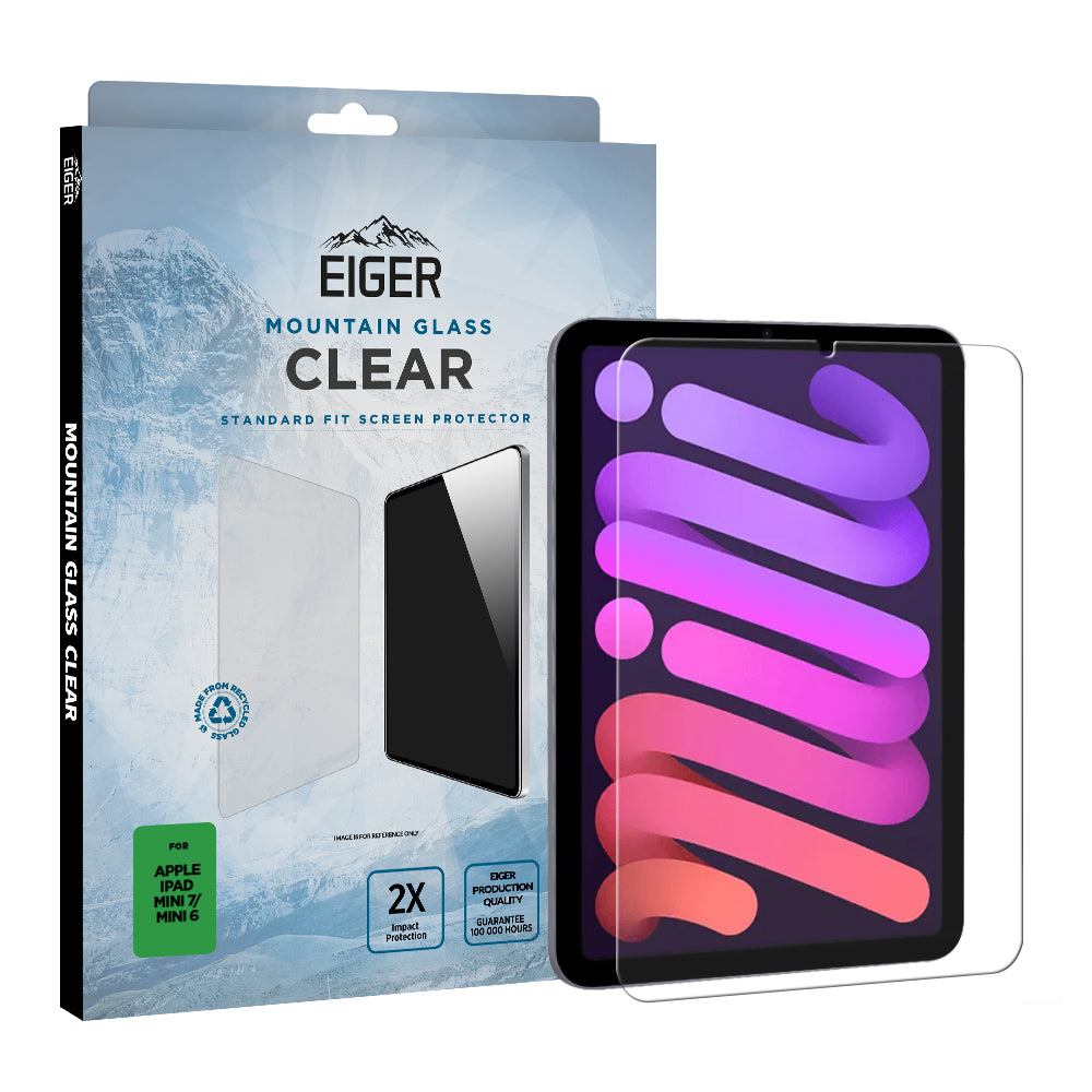 Eiger Mountain Glass CLEAR Tablet Screen Protector for Apple iPad Mini 7/ Mini 6