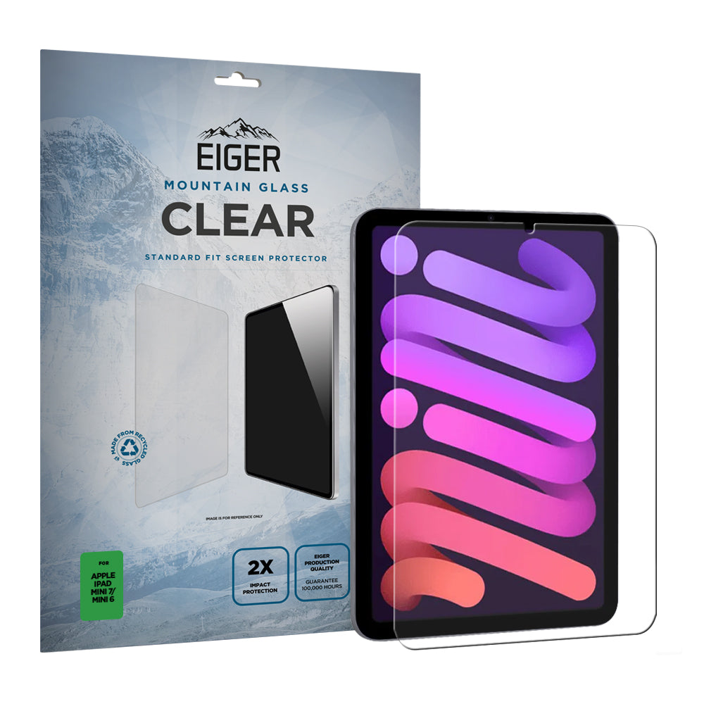 Eiger Mountain Glass CLEAR Tablet Screen Protector for Apple iPad Mini 7/ Mini 6