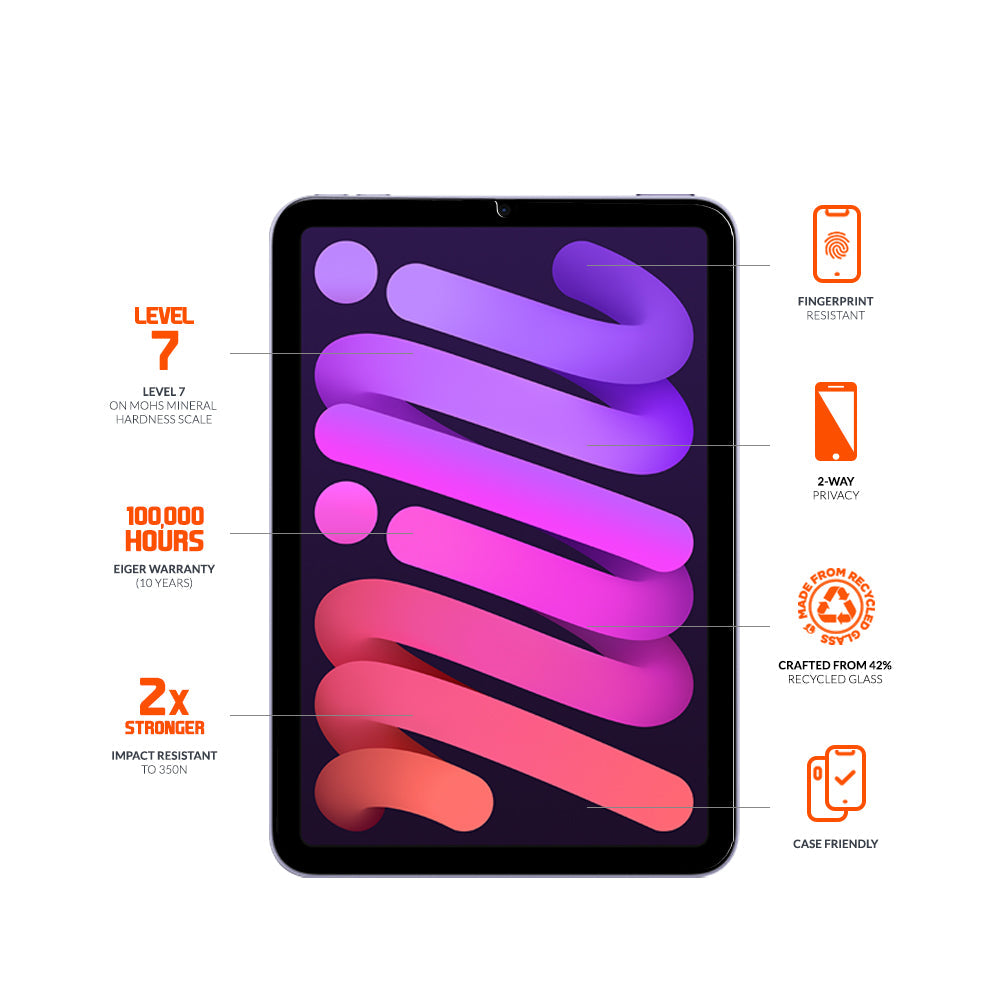 Eiger Mountain Glass Black Privacy Tablet Screen Protector GRS